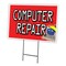 Signmission Computer Repair Yard Sign & Stake outdoor plastic coroplast window, C-1216-DS-Computer Repair C-1216-DS-Computer Repair - alternate 1